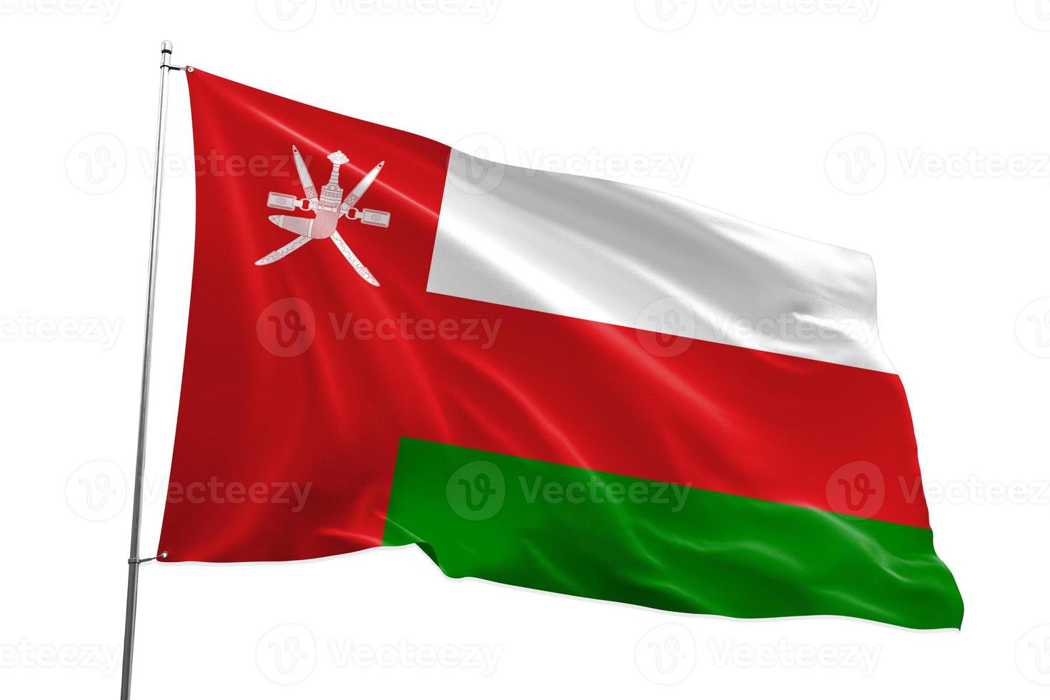 Sultanate of oman flag on a white background photo