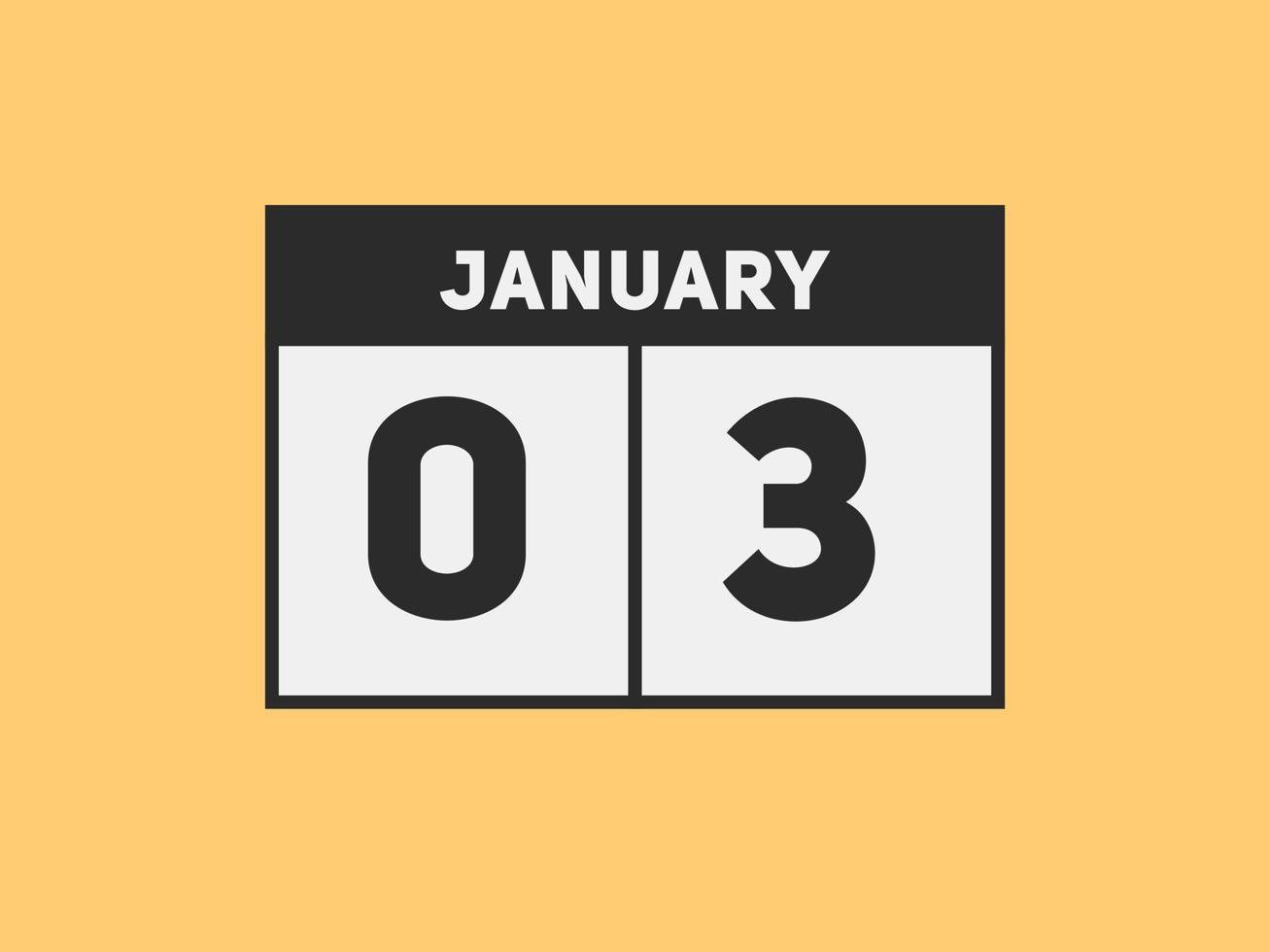 january 3 calendar reminder. 3rd january daily calendar icon template. Calendar 3rd january icon Design template. Vector illustration 11076946 Vector Art at Vecteezy