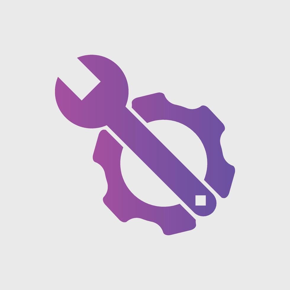 setting gear line icon symbol for ui, social media, website Isolated on white background. vector