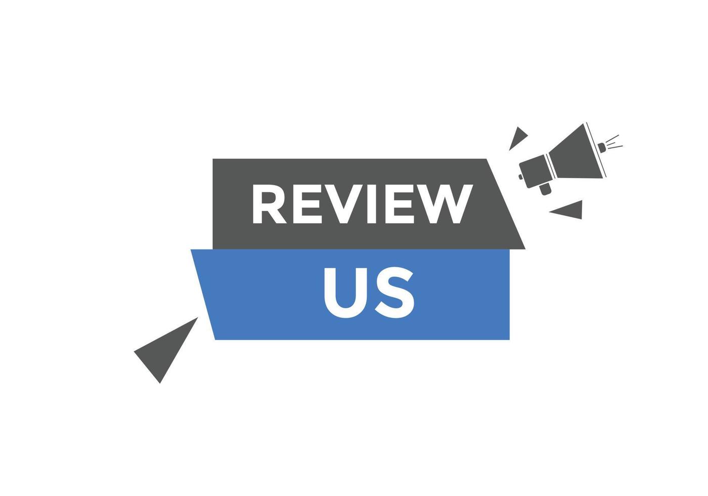 Review us Start now button. Review us User rating social banner promotion. Review Us text social media template vector