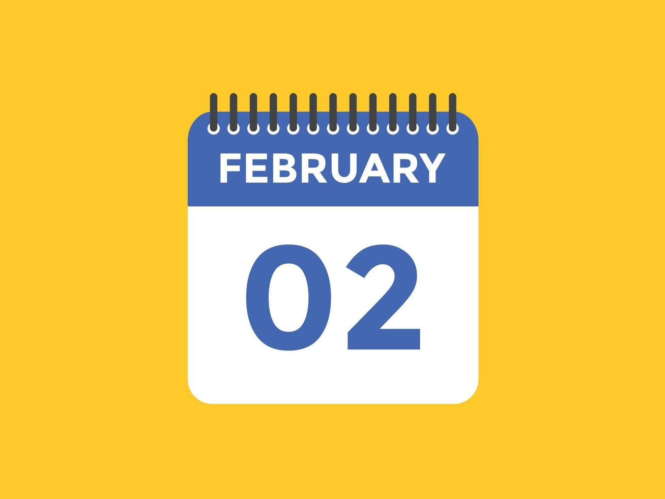 february 2 calendar reminder. 2nd february daily calendar icon template