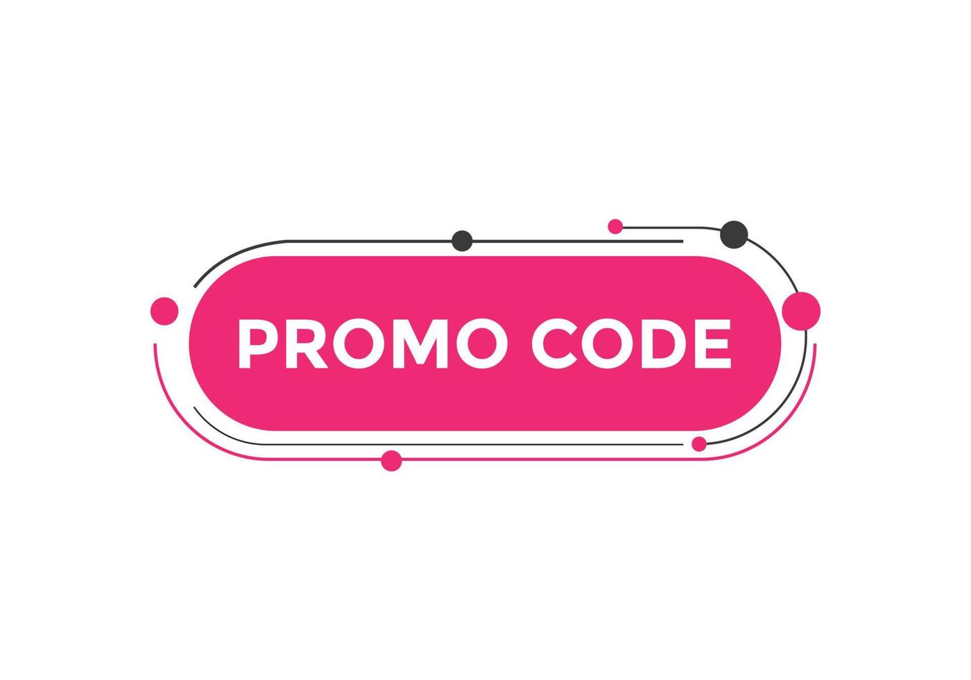 Promo code button. Promo code speech bubble. Promo code text web template. Vector Illustration.