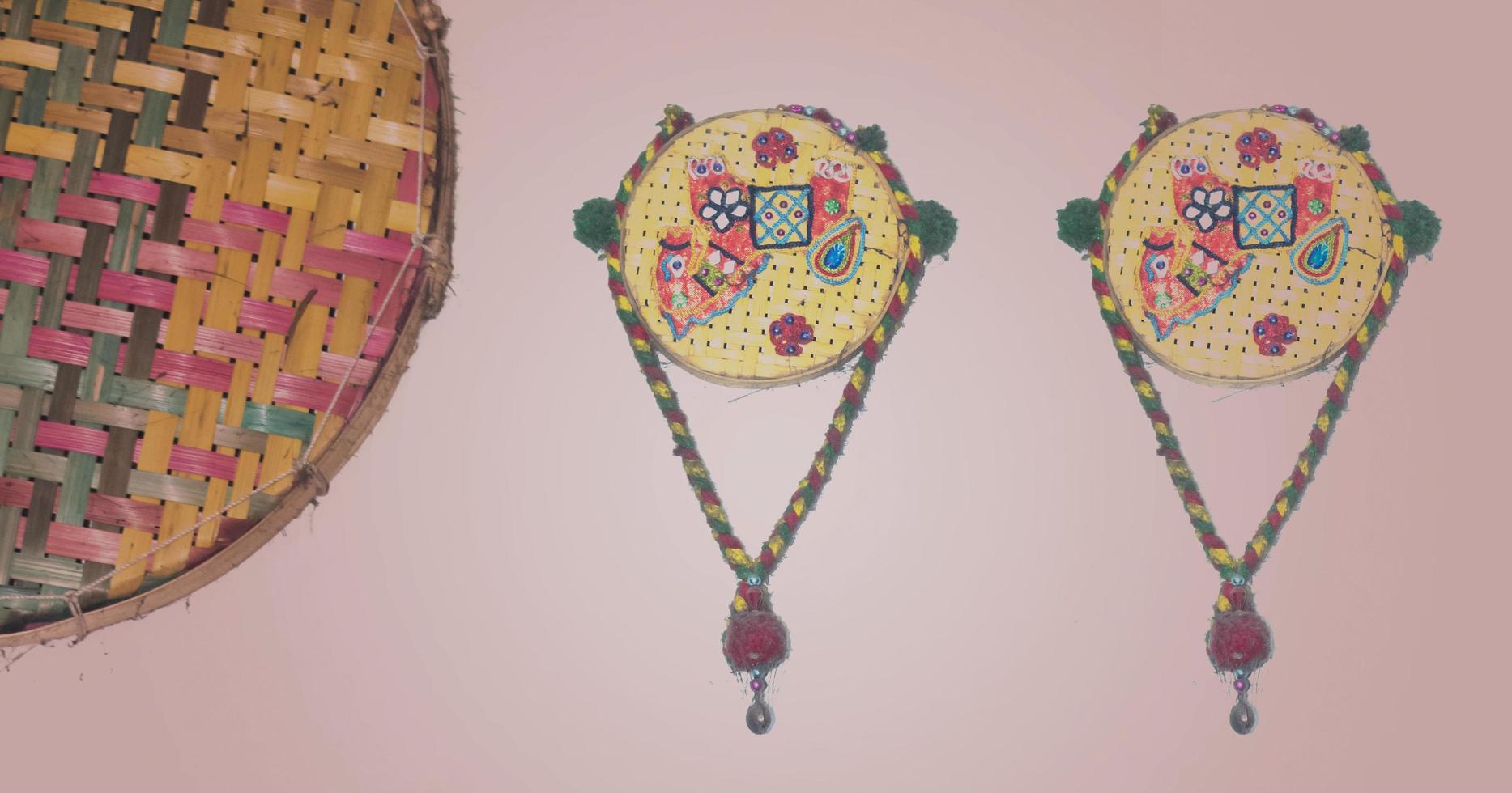 Handmade Bangladeshi traditional wallmate made with bamboo photo