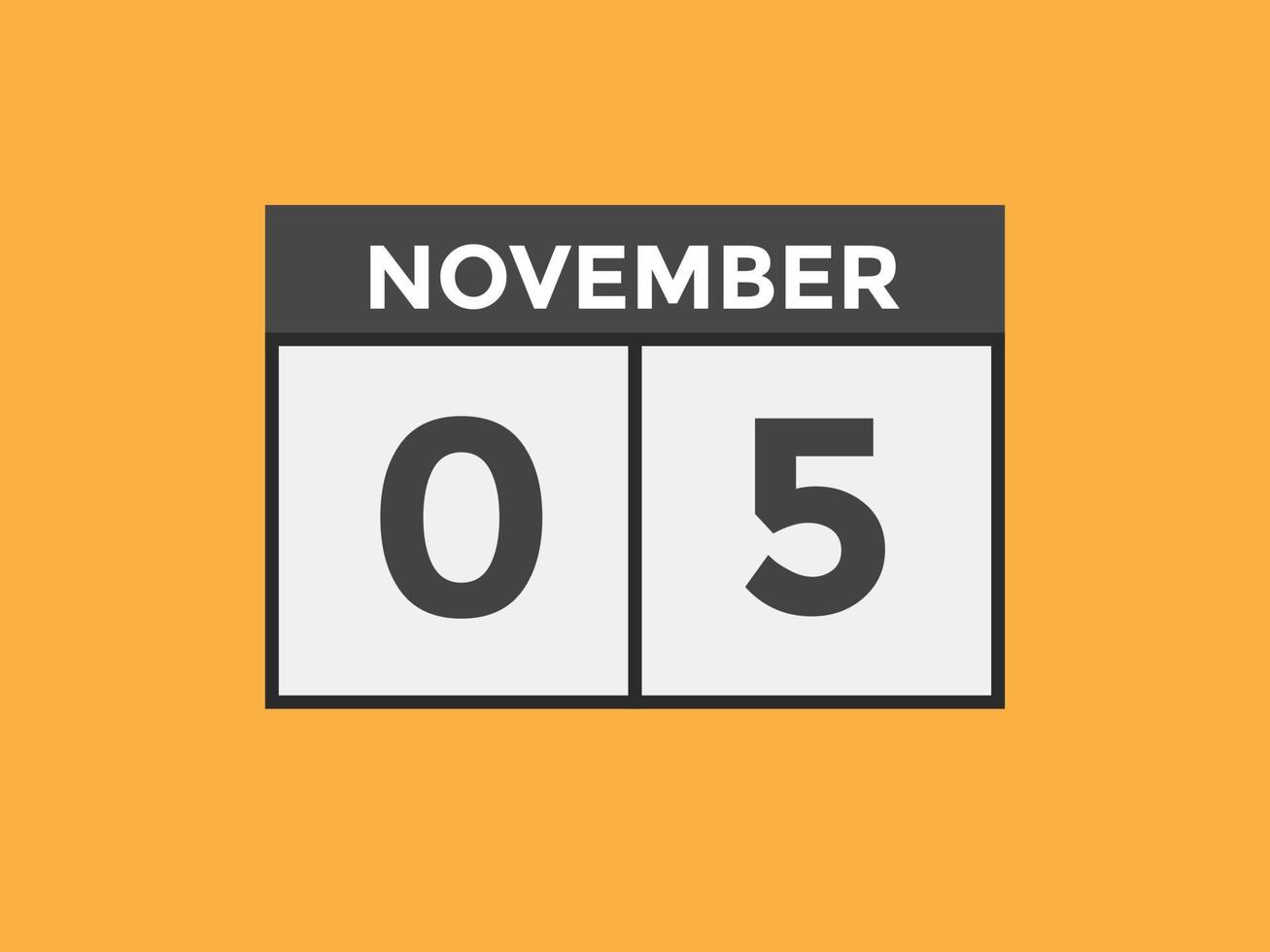 november 5 calendar reminder. 5th november daily calendar icon ...