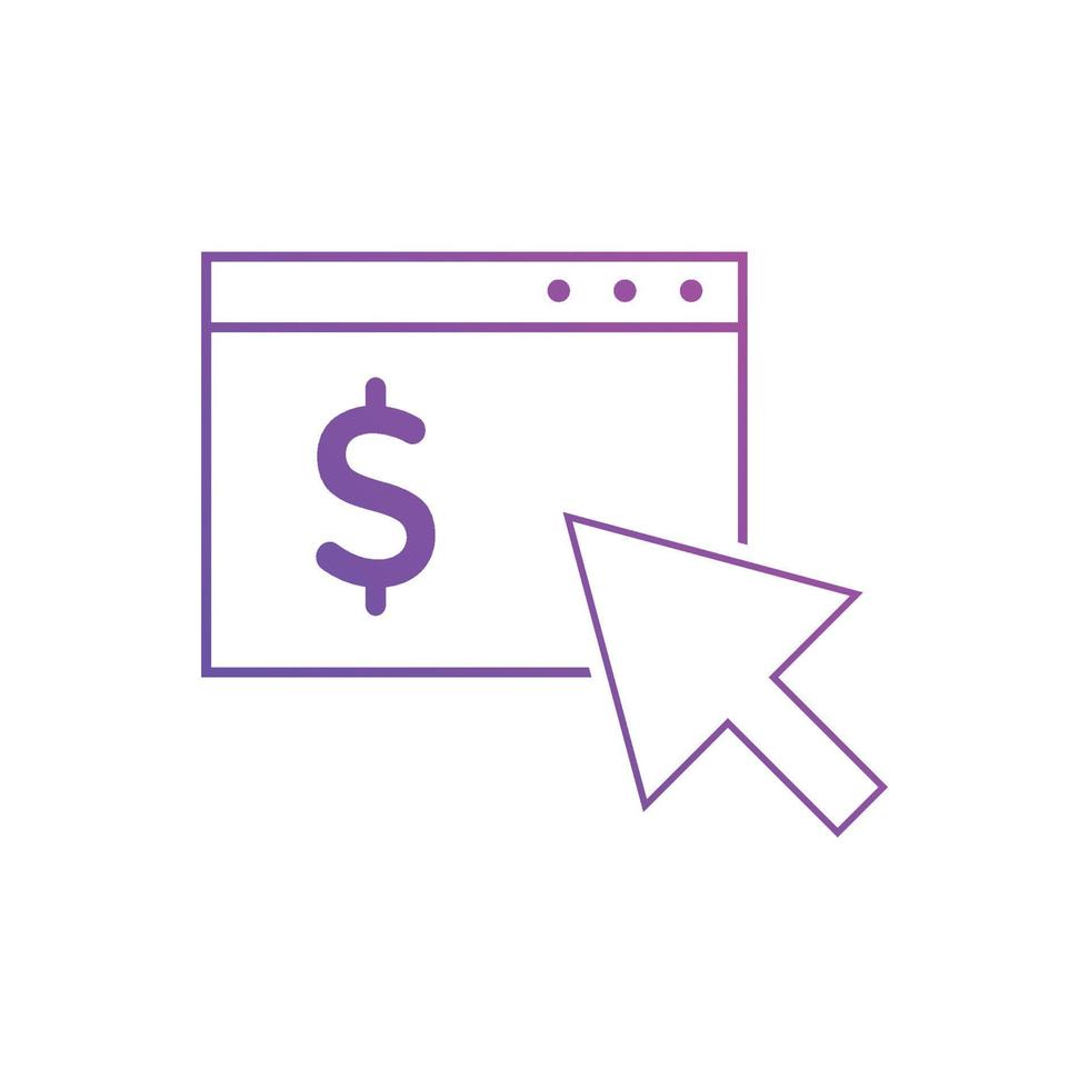 Pay per click icons. Concept for SEO, payment collection and web design. PPC icon vector