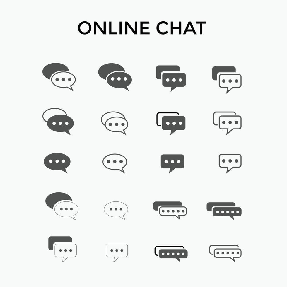 conjunto de iconos de chat en línea. utilizado para comercio electrónico, seo y diseño web. vector