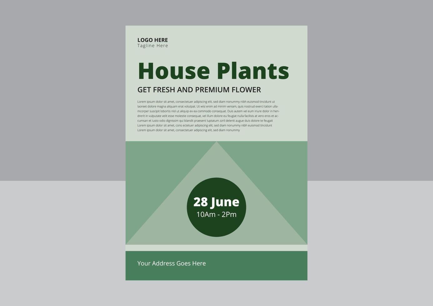 House Plants flyer template design. greenhouse, home garden, gardening