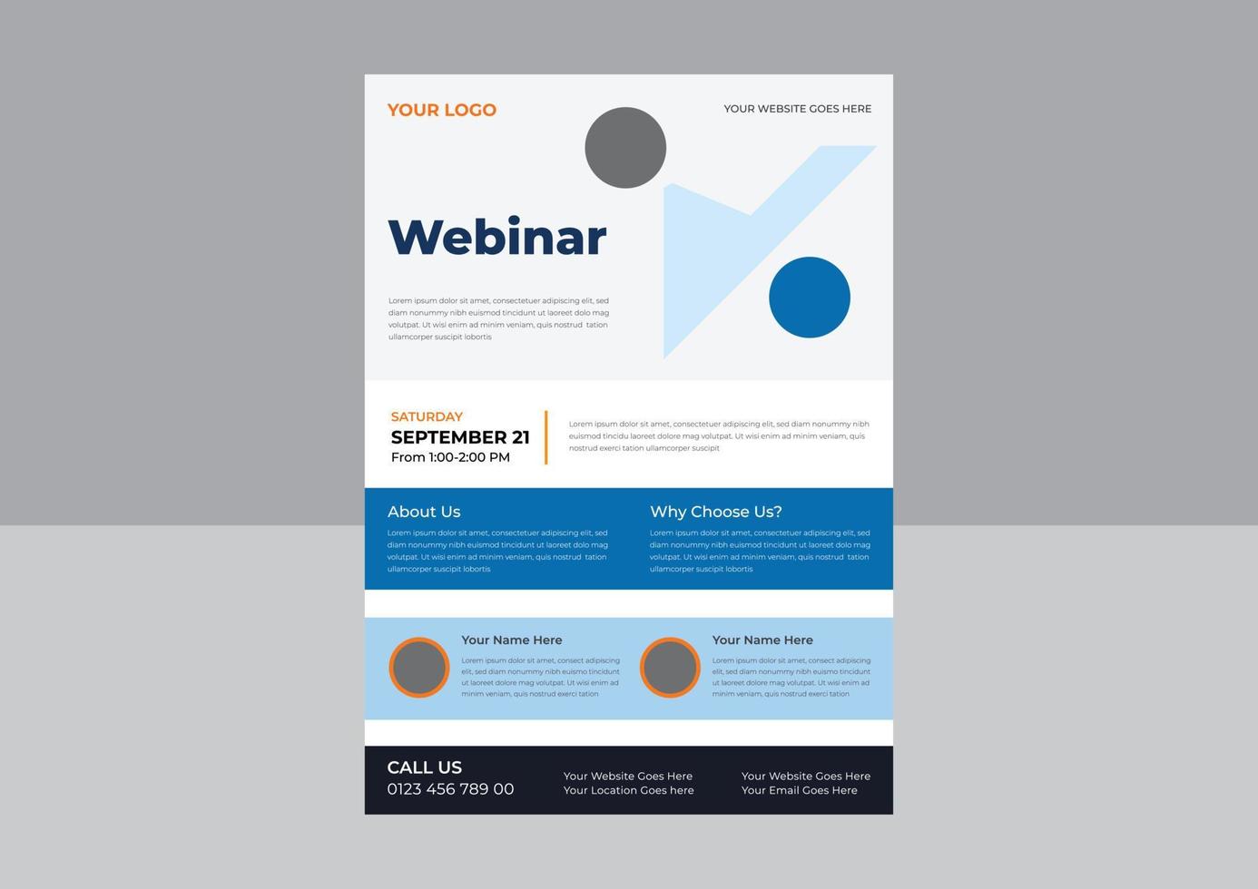 Webinars invite template. Banner live webinar promotion for flyer, Business Steps Conference live webinar banner invitation flyer, Webinars invite template. vector