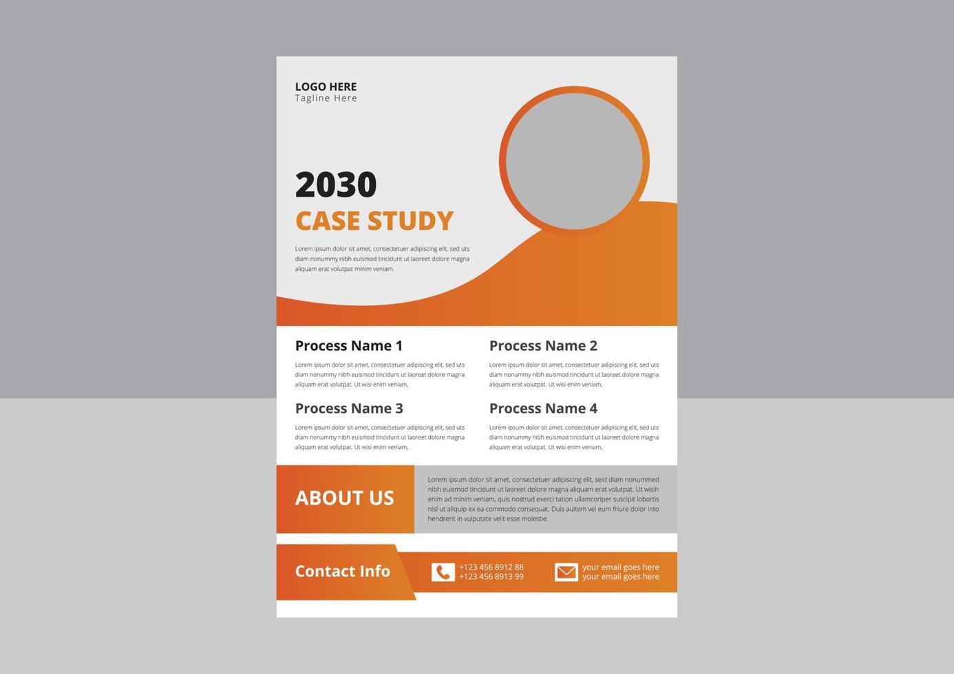Case study flyer template design. Poster design with Business Case Study. Case Study Booklet with creative layout. vector