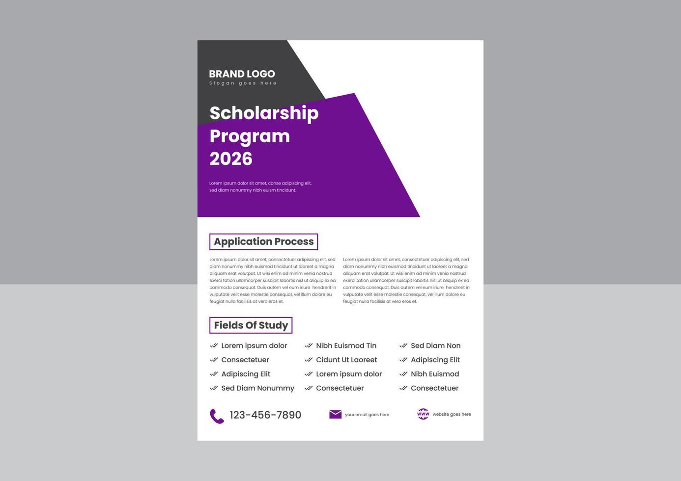 scholarship opportunities flyer poster template design. international scholarship flyer design template. vector