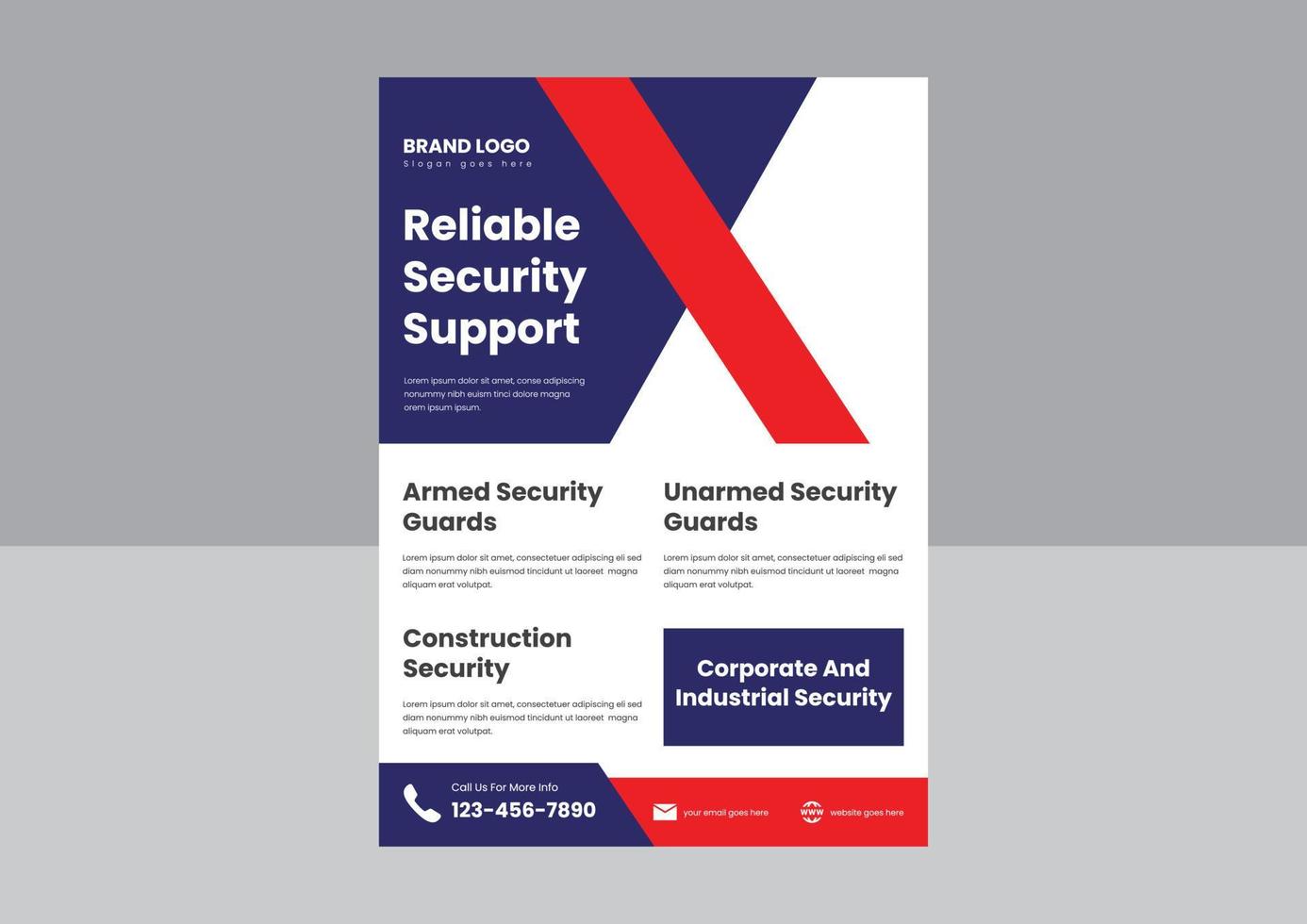 expert security service flyer poster design template. professional security experts leaflet flyer poster design. vector