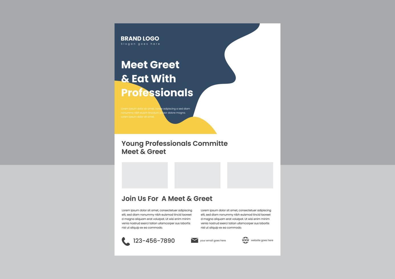 meet and greet flyer poster design template. meet eat and greet with professionals flyer poster design template. vector