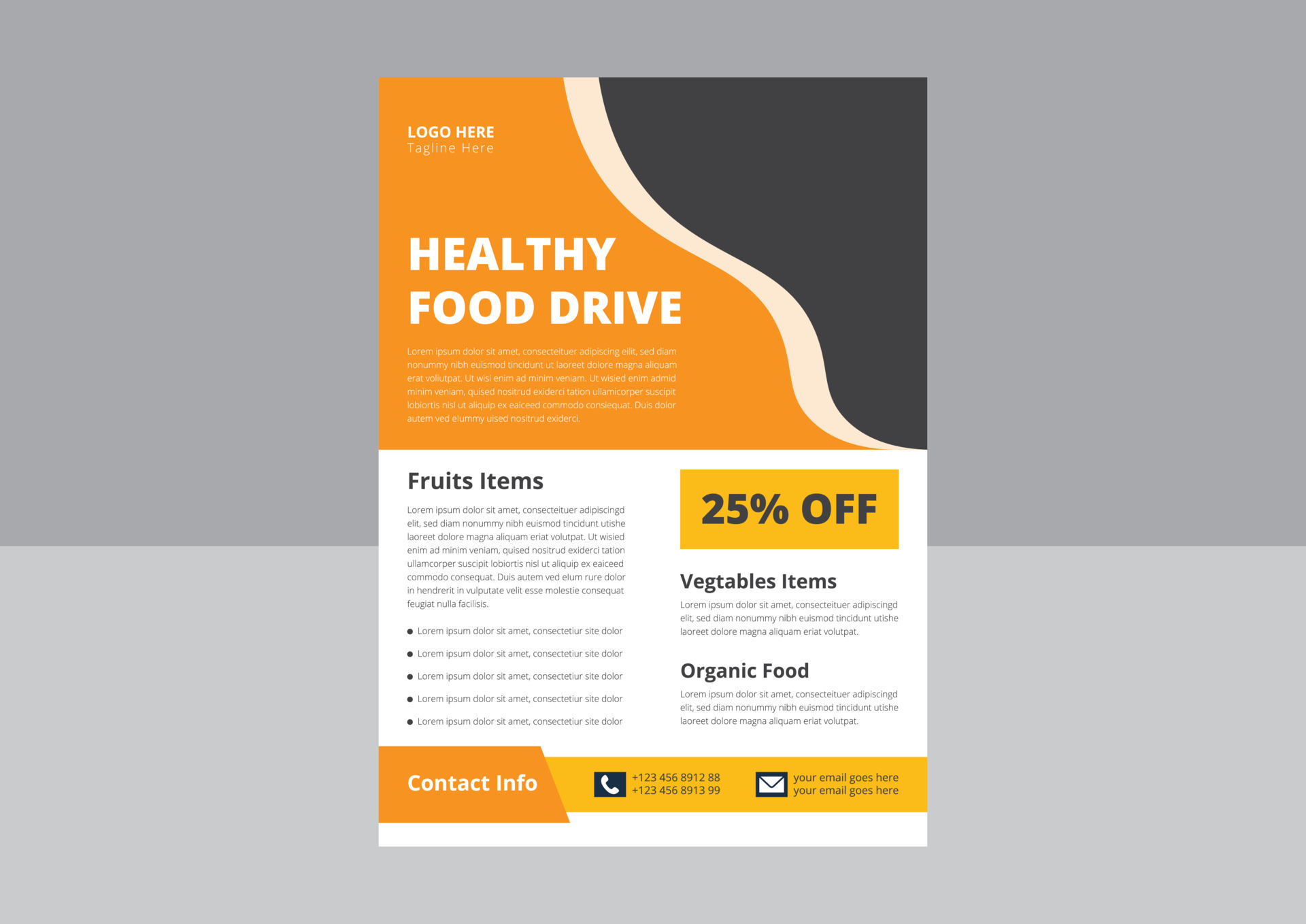 Food Drive Flyer Templates. Food Donation Flyer Design. Charity