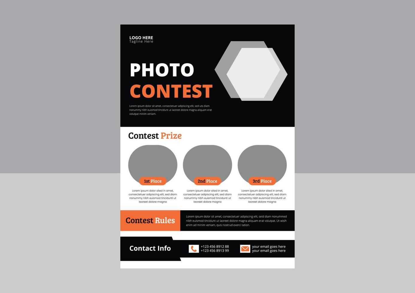 Photo Contest Flyer Template. Photography Contest Flyer Design. Drone Services Poster Leaflet Design. Cover, Flyer Design vector