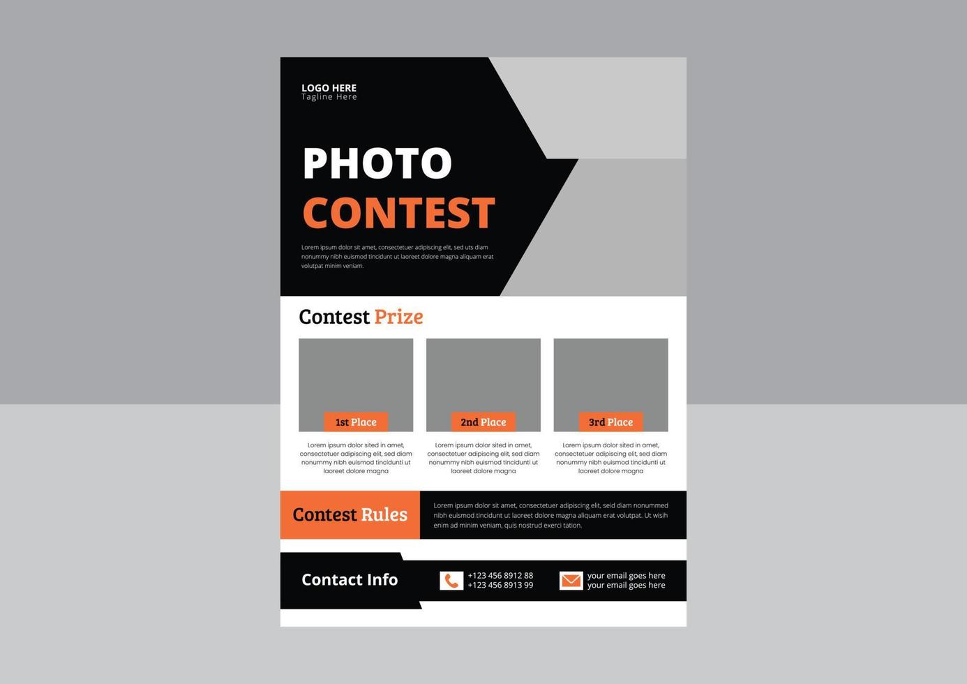 Photo Contest Flyer Template. Photography Contest Flyer Design. Drone Services Poster Leaflet Design. Cover, Flyer Design vector