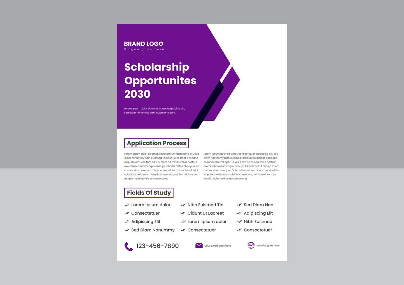 scholarship opportunities flyer poster template design. international scholarship flyer design template. vector