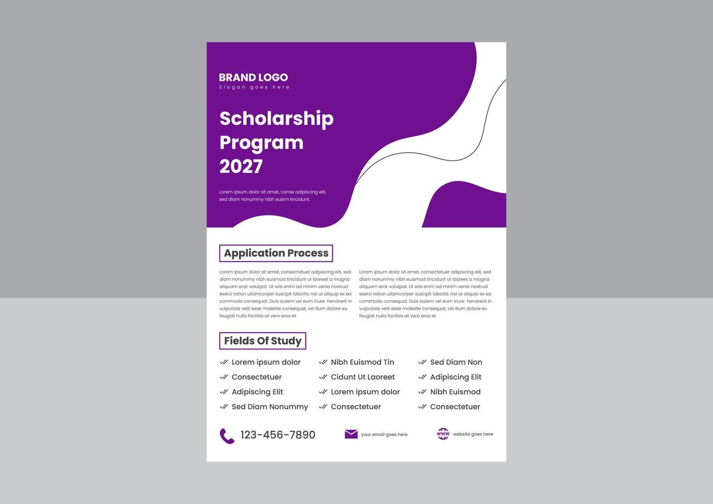 scholarship opportunities flyer poster template design. international scholarship flyer design template. vector