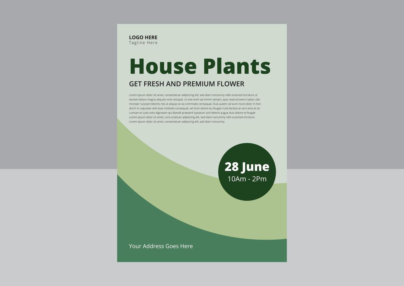 House Plants flyer template design. greenhouse, home garden, gardening