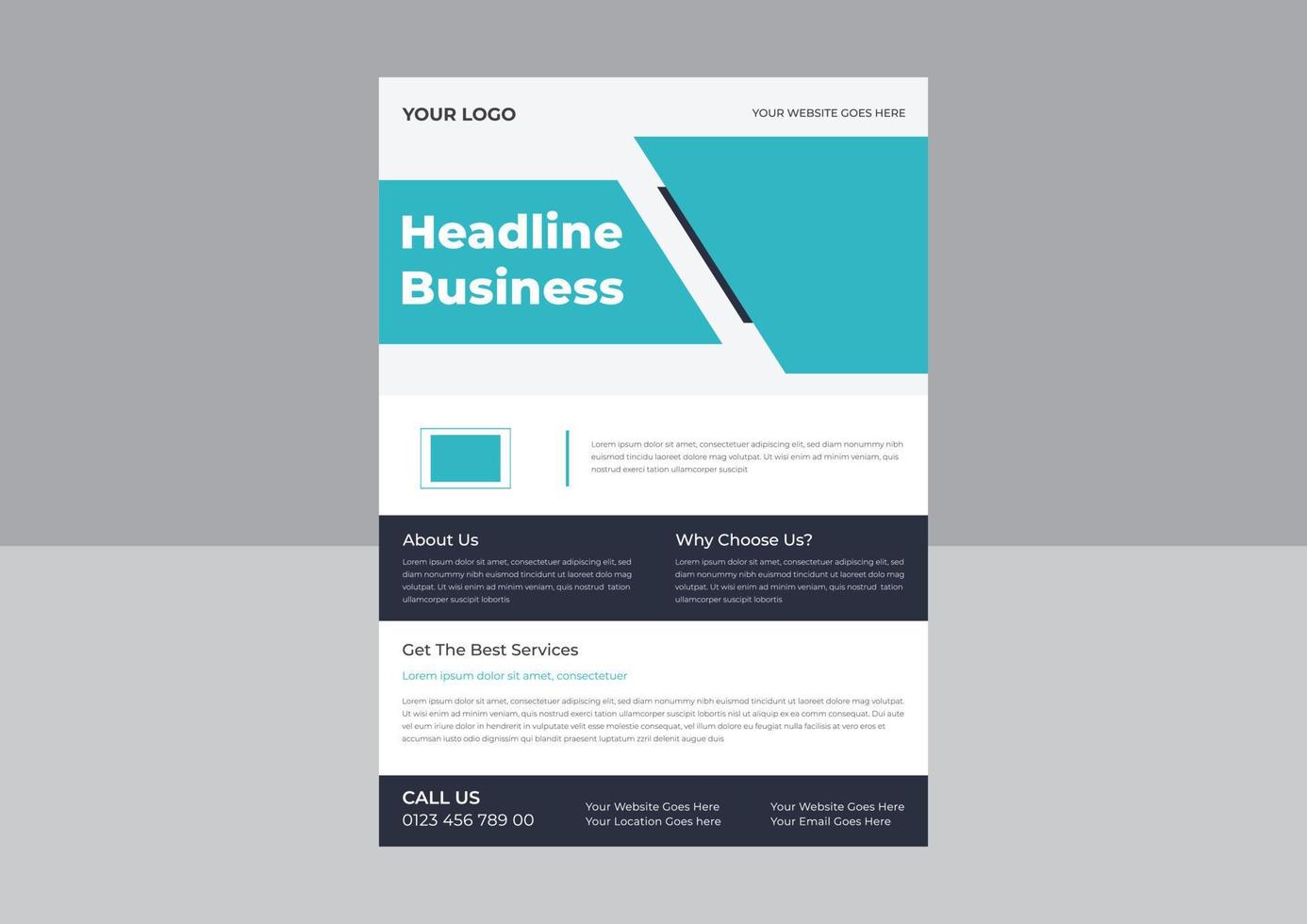 Vector Brochure Flyer design Layout template, size A4, Front page and back page, infographics. Easy to use and edit. Headline Flyer Template.