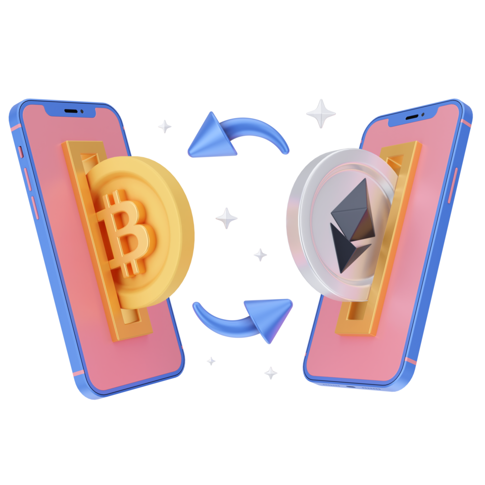 ilustración 3d de criptomoneda png