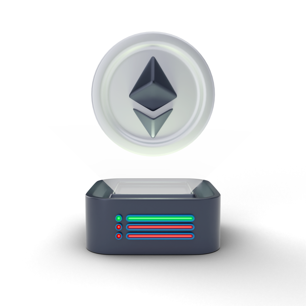 ilustración 3d de criptomoneda png