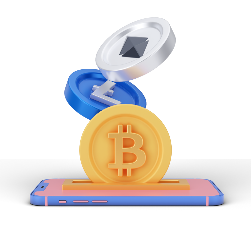 Cryptocurrency 3D Illustration png