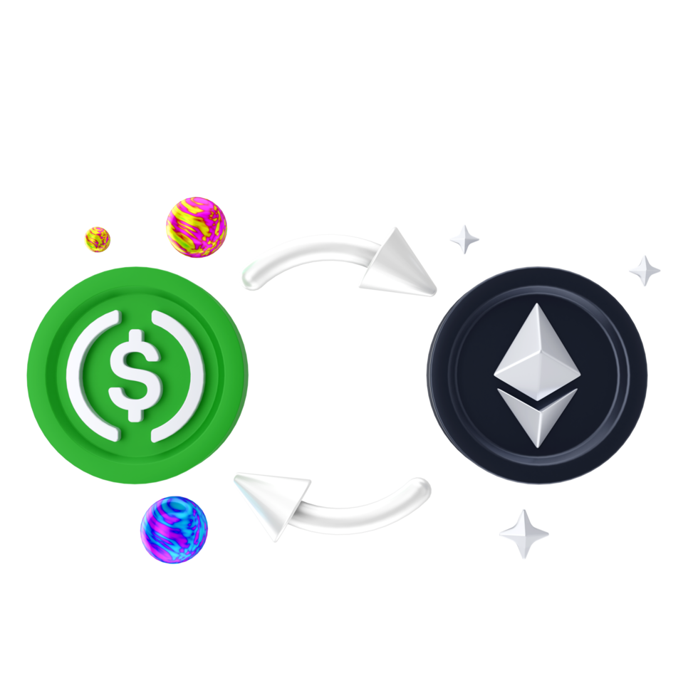 illustration 3d de crypto-monnaie png