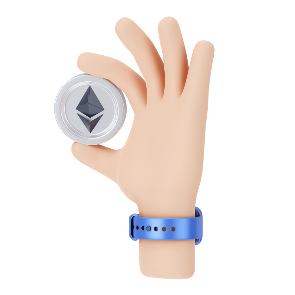 ilustración 3d de criptomoneda png