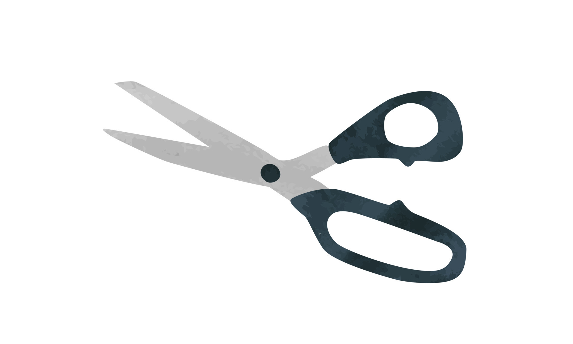 Simple kitchen scissors watercolor style vector illustration isolated