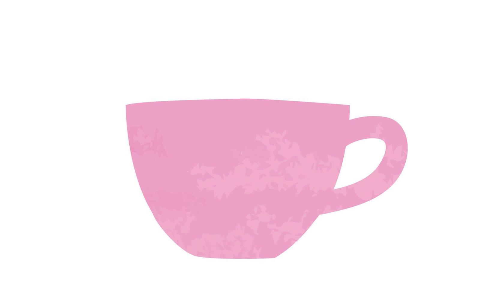 ilustración de diseño de vector plano de taza de té simple aislada sobre fondo blanco. taza de dibujo de acuarela de té. clipart de taza de té minimalista. taza de té estilo de dibujos animados dibujados a mano