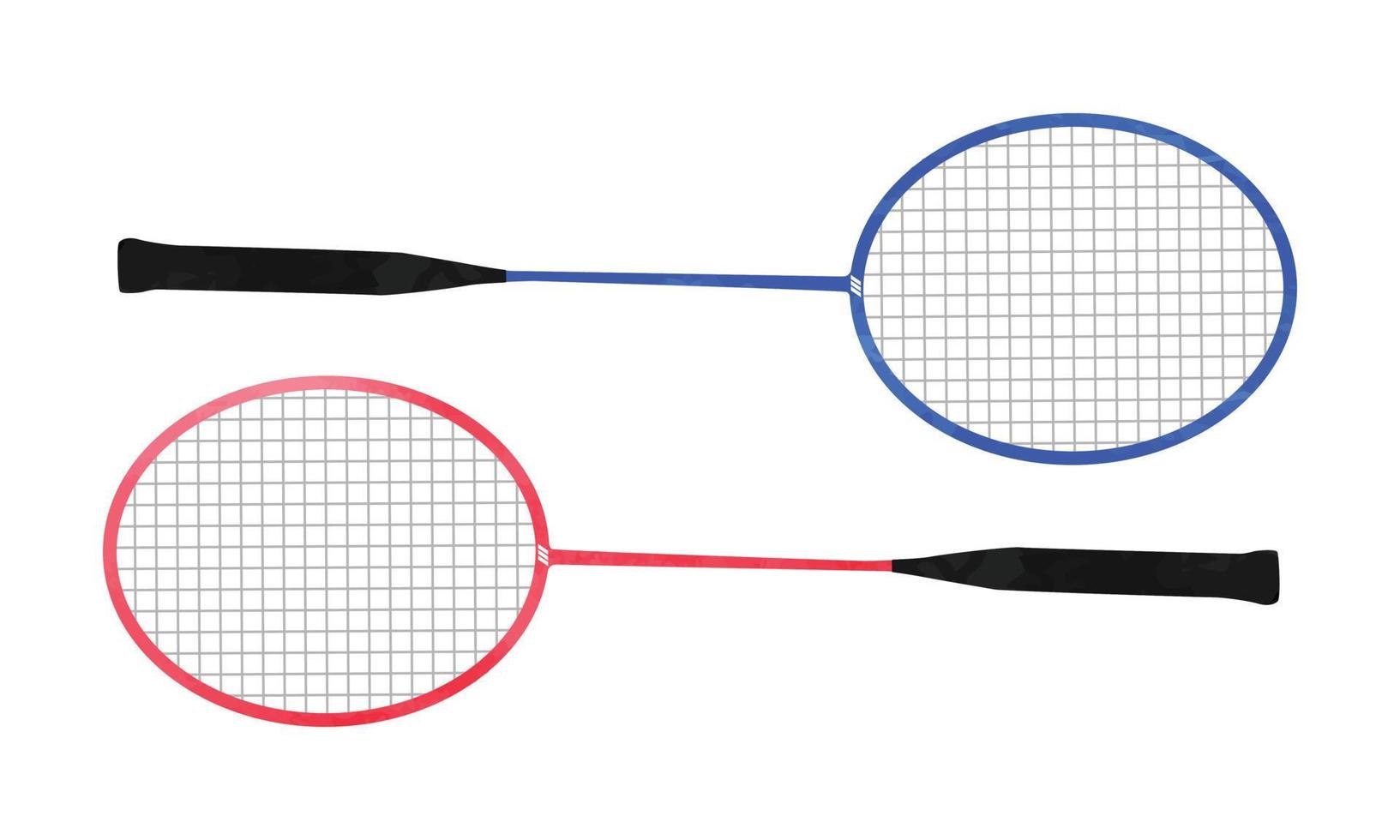 Set of two badminton rackets clipart. Badminton racket isolated
