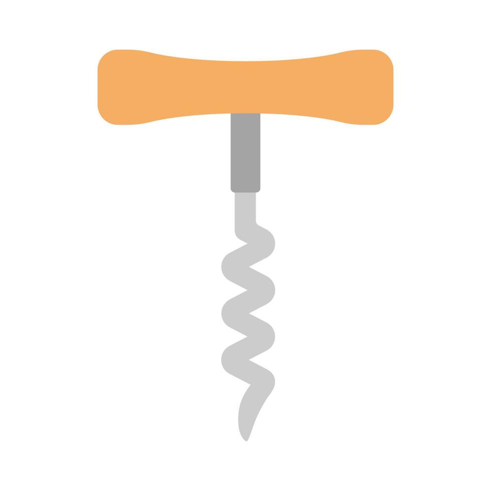 Wine corkscrew clipart vector illustration. Simple corkscrew for wine bottle flat style vector design. Corkscrew sign icon. Corkscrew cartoon clipart. Restaurant and kitchen concept symbol