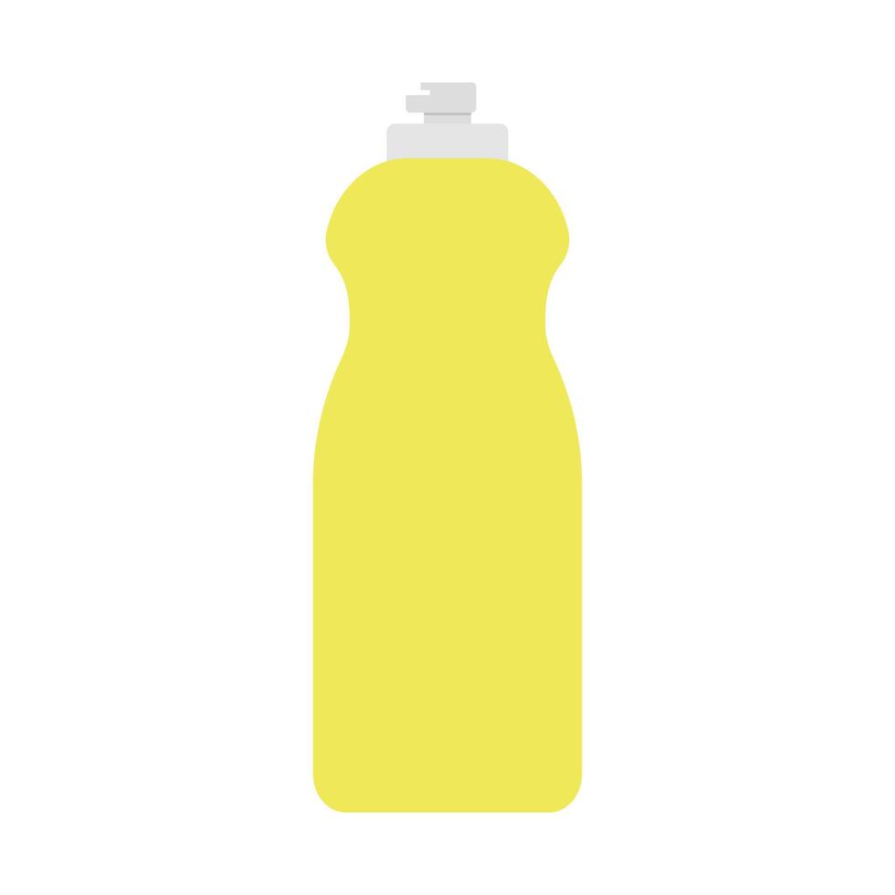 botella de plástico de ilustración de vector de imágenes prediseñadas de detergente. botella de detergente líquido amarillo para el diseño vectorial de estilo plano de lavado de platos. icono web de señal de jabón de plato, imágenes prediseñadas de logotipo. concepto doméstico y doméstico