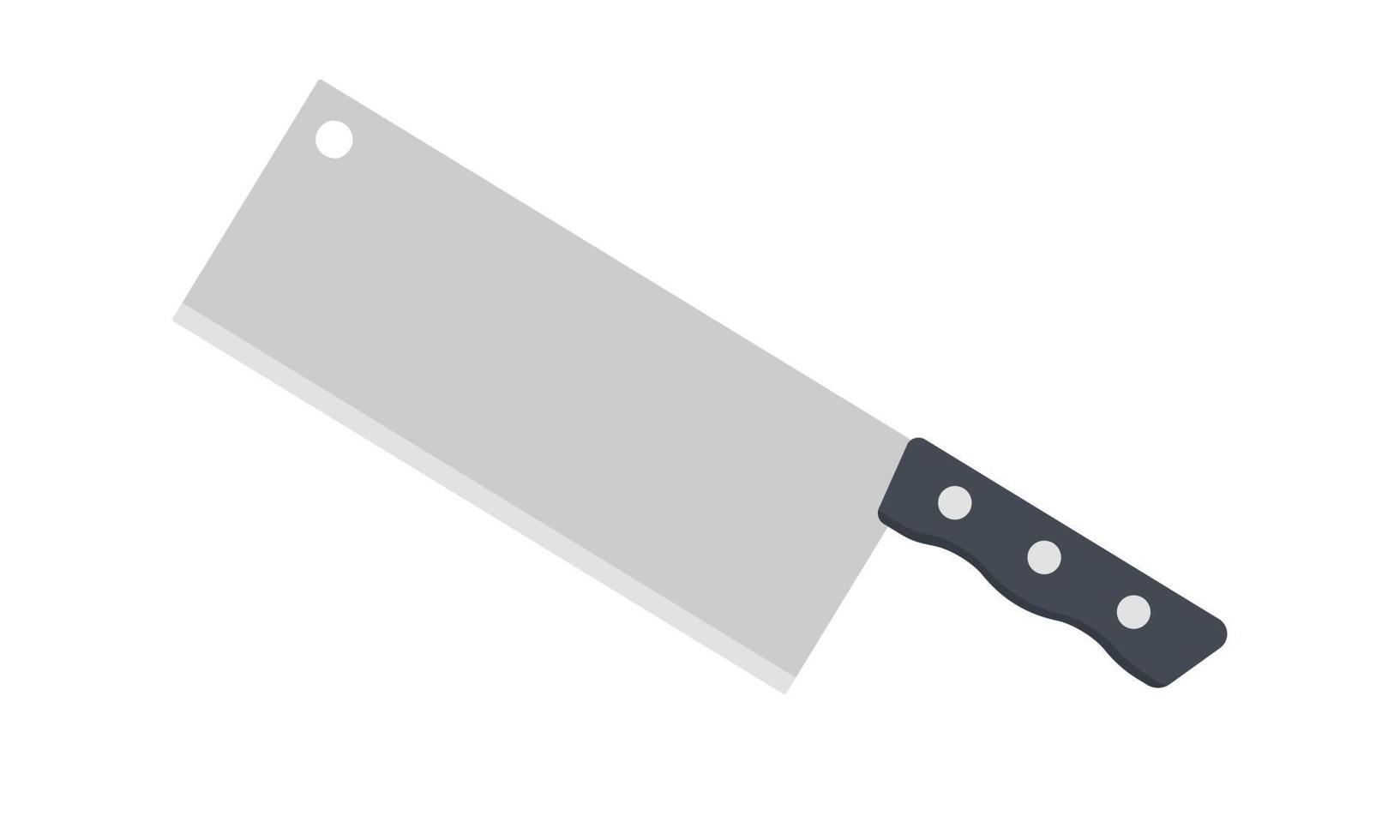 Ilustración de vector de imágenes prediseñadas de cuchillo de cuchilla afilada grande. cuchillo de cuchilla con mango de plástico diseño vectorial plano. icono de signo de cuchilla simple. clipart de dibujos animados de cuchilla. símbolo del concepto de cocina. para picar