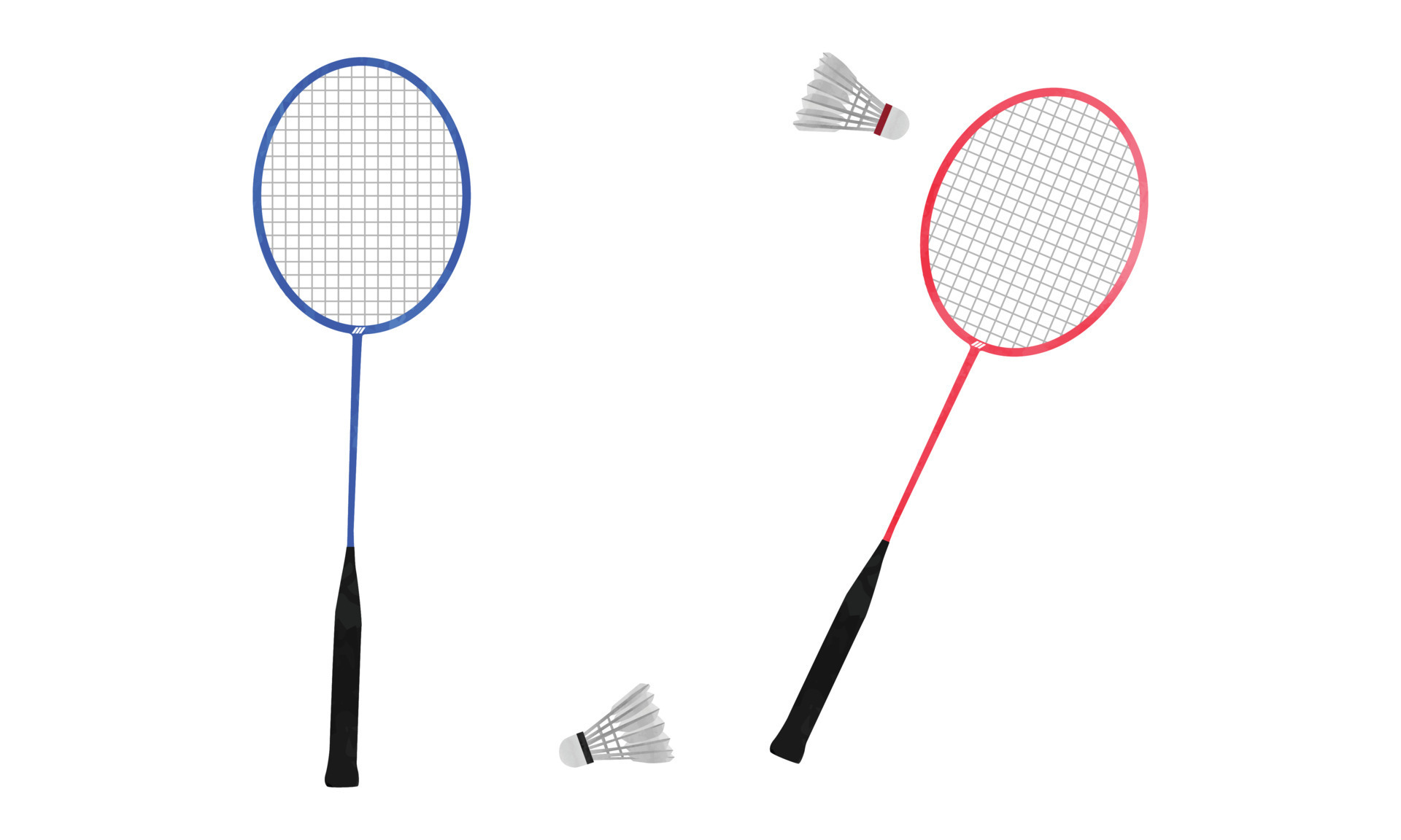 Set of badminton elements clipart. Badminton racket and shuttlecock  watercolor style vector illustration isolated on white background. Badminton  accessories cartoon hand drawn style flat vector design 11065119 Vector Art  at Vecteezy