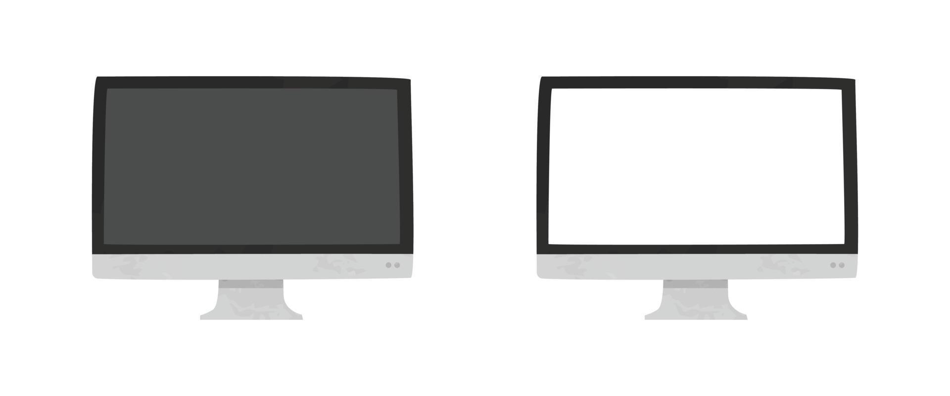Computer monitor clipart. Simple computer monitor with blank black and