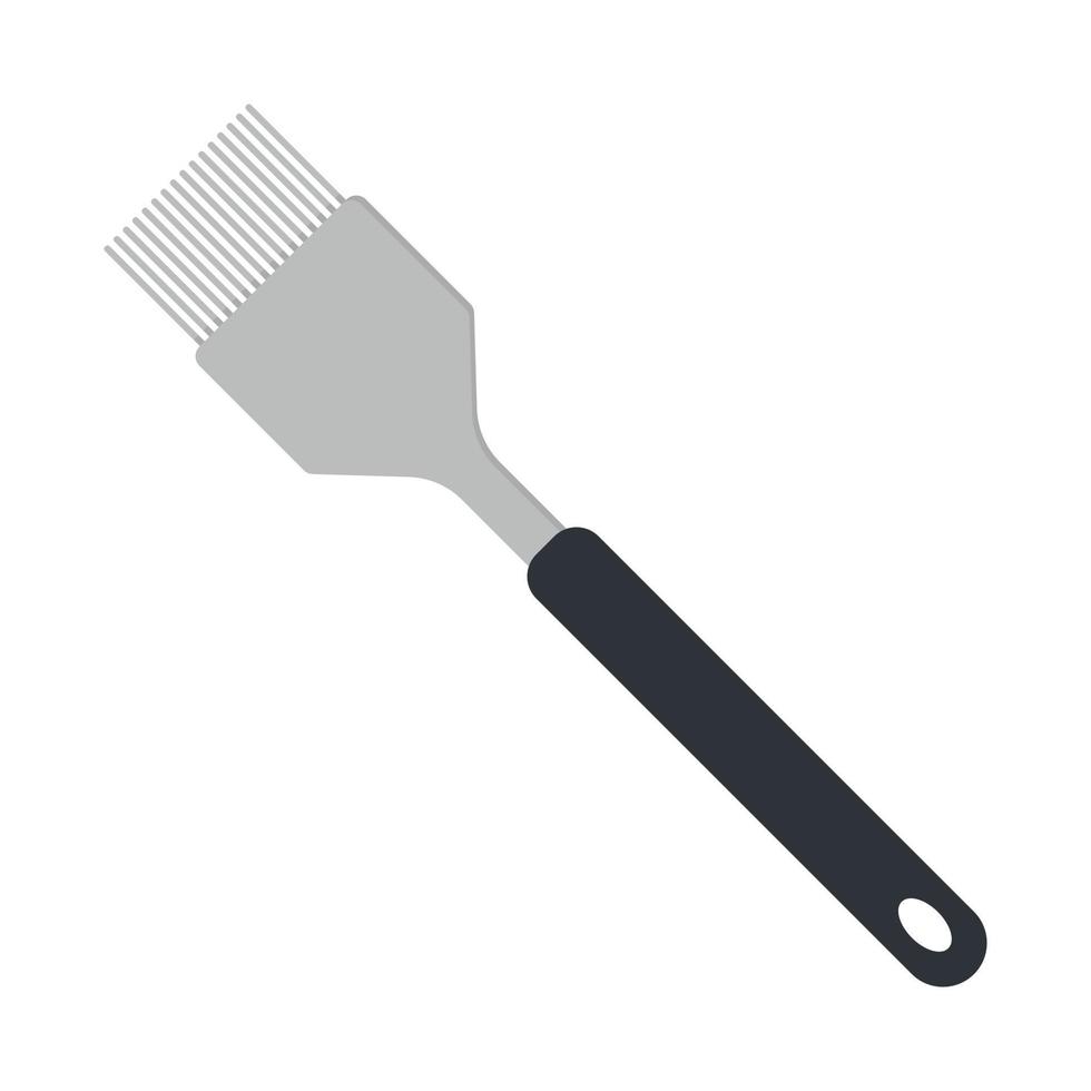 Basting brush icon clipart vector illustration. Kitchen basting brush for oil flat vector design. Kitchen brush icon isolated on white. Basting brush cartoon clipart. Kitchen utensils concept symbol