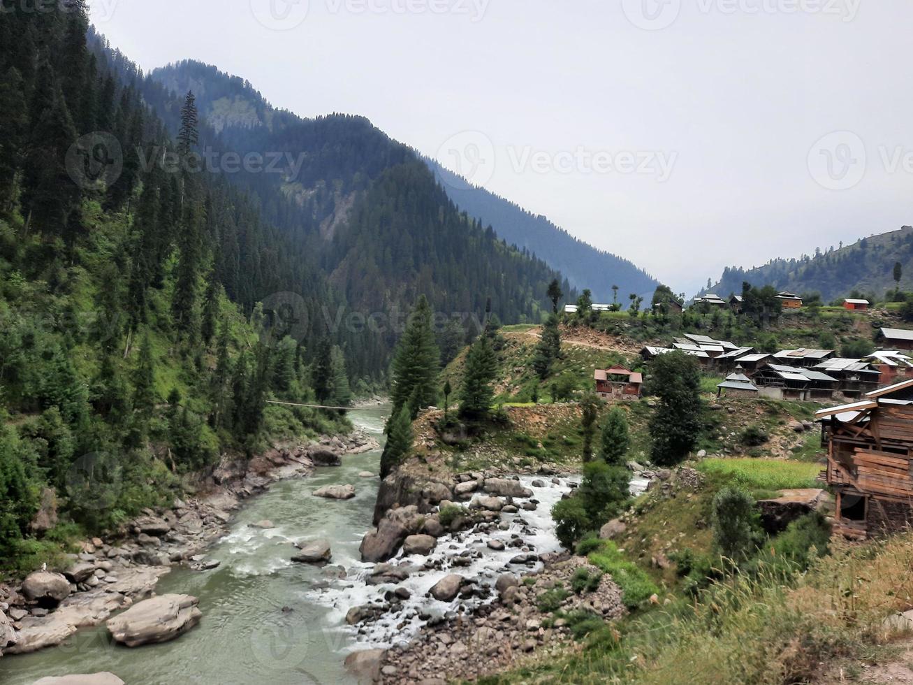 Kashmir is the most beautiful region in the world which is famous for its green valleys, beautiful trees, high mountains and flowing springs. photo