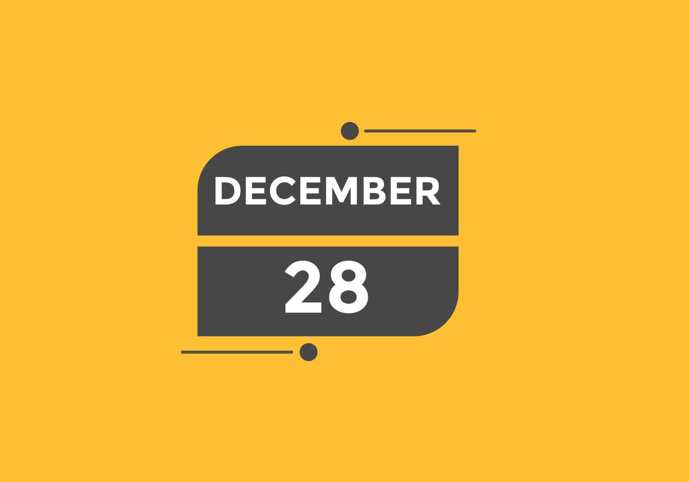 Recordatorio del calendario del 28 de diciembre. Plantilla de icono de calendario diario del 28 de diciembre. plantilla de diseño de icono de calendario 28 de diciembre. ilustración vectorial vector