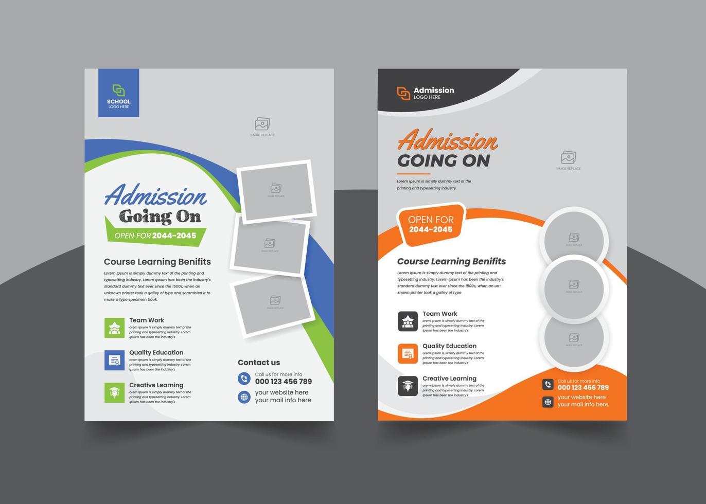 School Admission Flyer Design Template, School Education Admission, Corporate Banner, Kids Back To School Business Poster Layout Premium Vector Ads. Free Vector