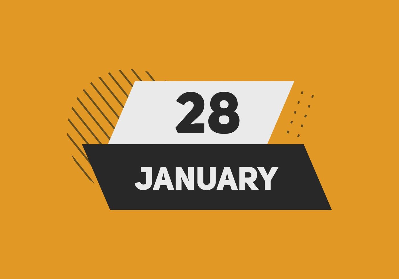 january 28 calendar reminder. 28th january daily calendar icon template. Calendar 28th january icon Design template. Vector illustration