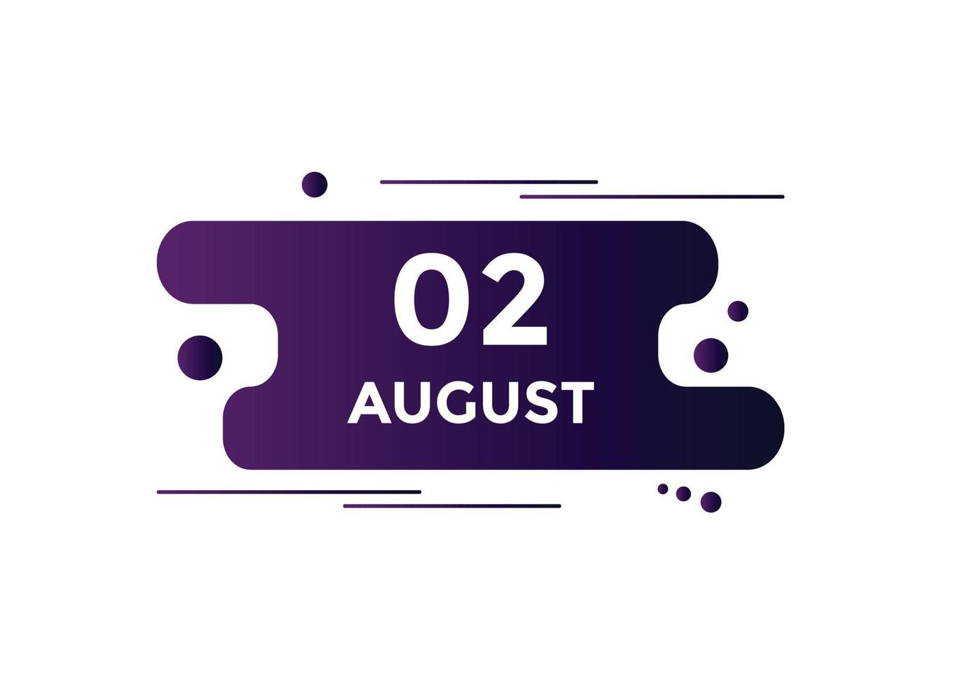 august 2 calendar reminder. 2nd august daily calendar icon template. Calendar 2nd august icon Design template. Vector illustration