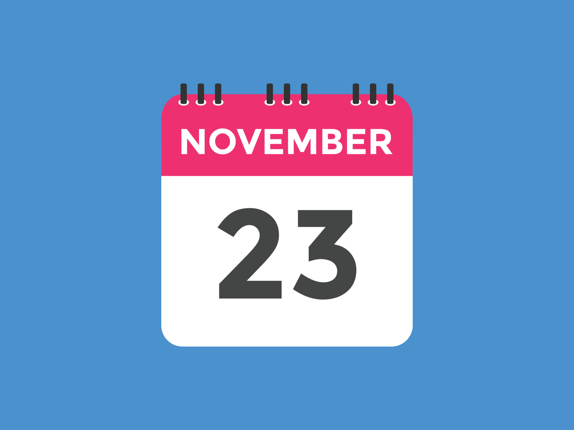 November 23 Calendar Reminder 23th November Daily Calendar Icon