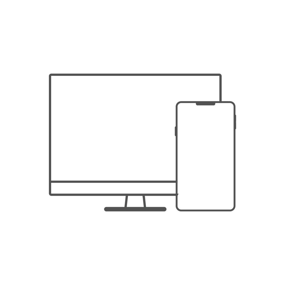 responsive web design icons. Line icon vector