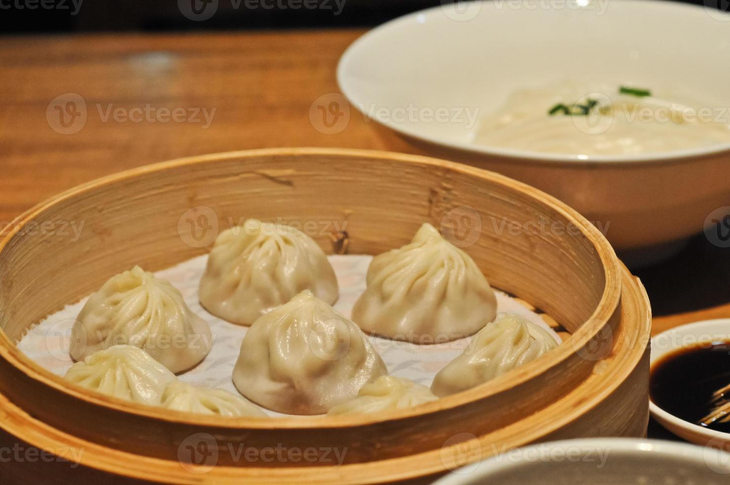 Shanghai mini bun Xiao Long Bao with plain noodle photo