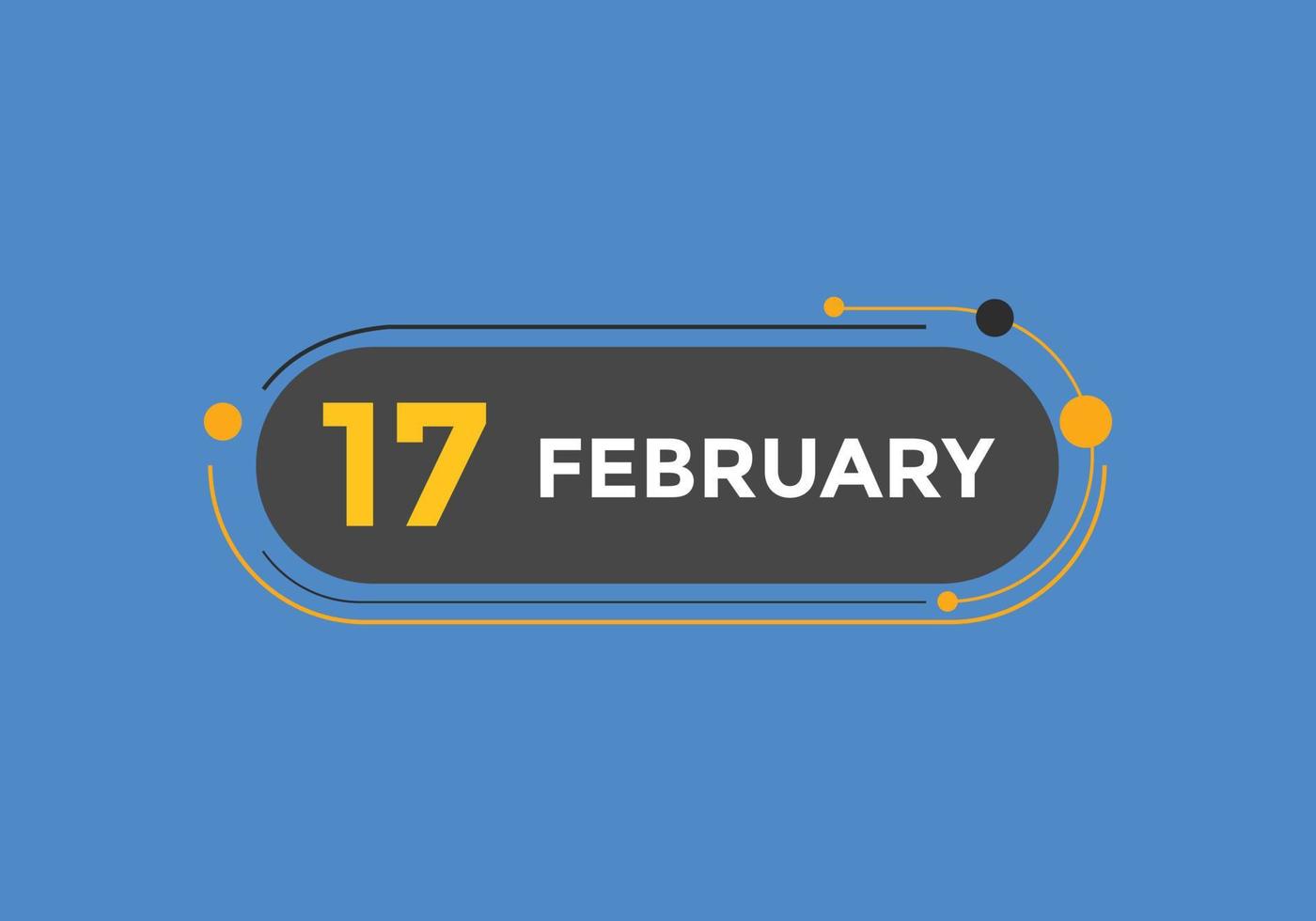 february 17 calendar reminder. 17th february daily calendar icon template. Calendar 17th february icon Design template. Vector illustration
