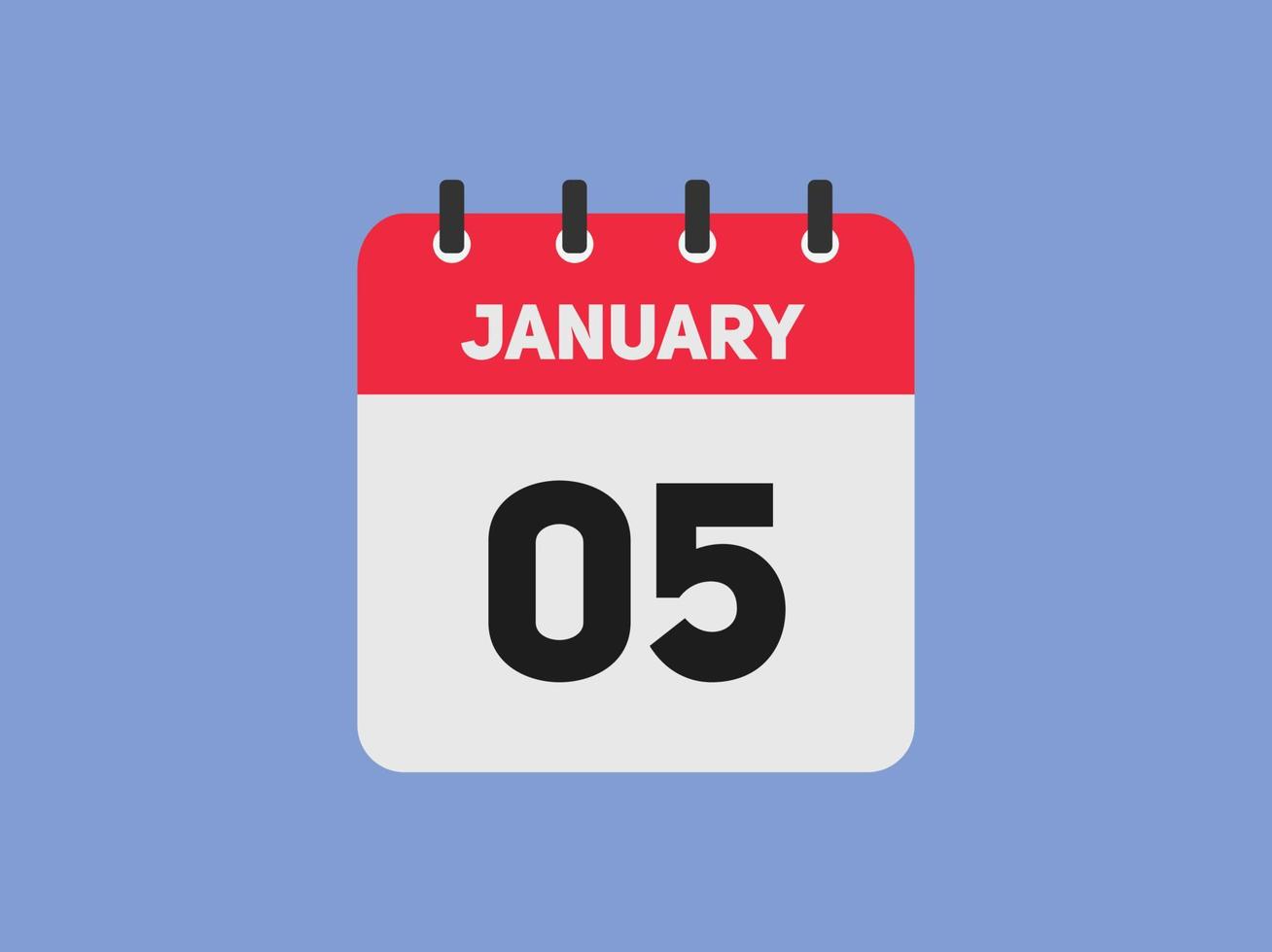 january 5 calendar reminder. 5th january daily calendar icon template. Calendar 5th january icon Design template. Vector illustration