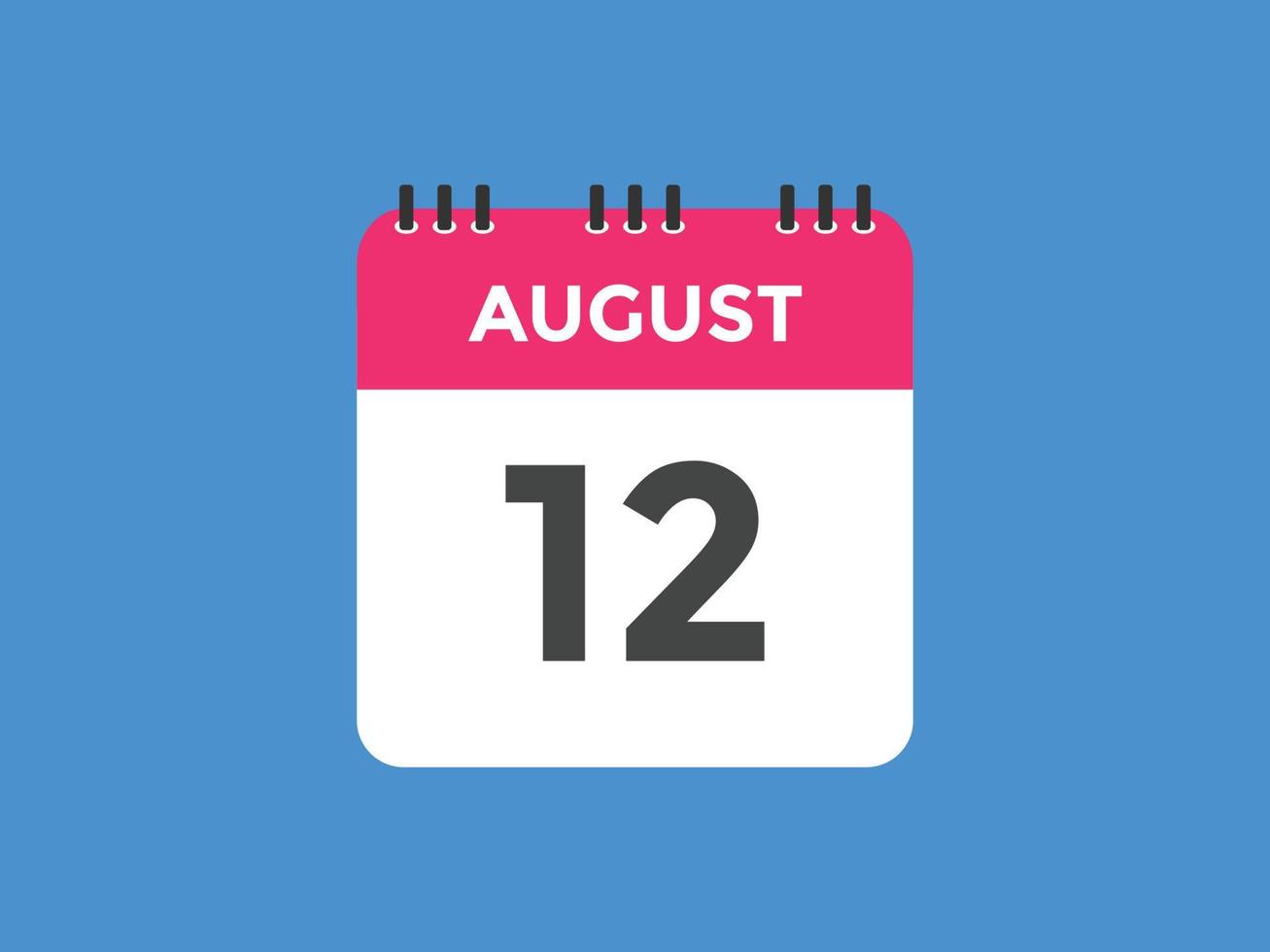 august 12 calendar reminder 12th august daily calendar icon template august 12 calendar reminder 12th august daily calendar icon template