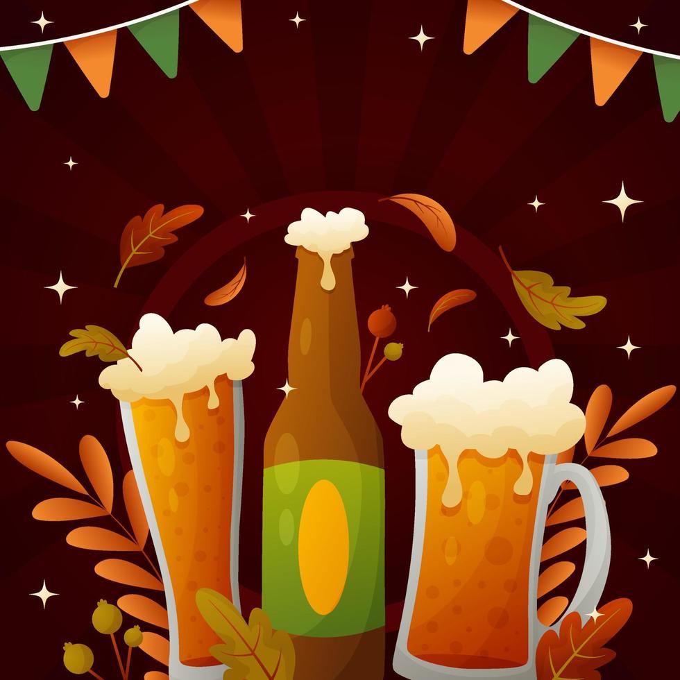Oktoberfest Beer Background vector
