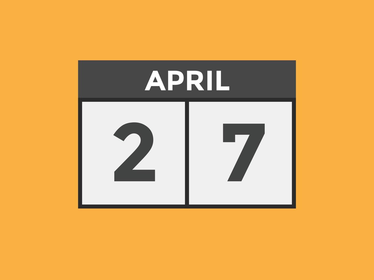 april 27 calendar reminder 27th april daily calendar icon template april 27 calendar reminder 27th april daily calendar icon template